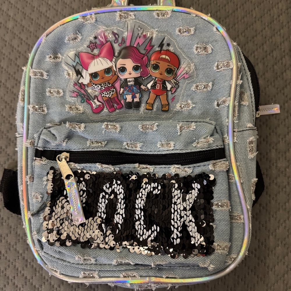 LOL Girls Flip Sequins Distressed Backpack